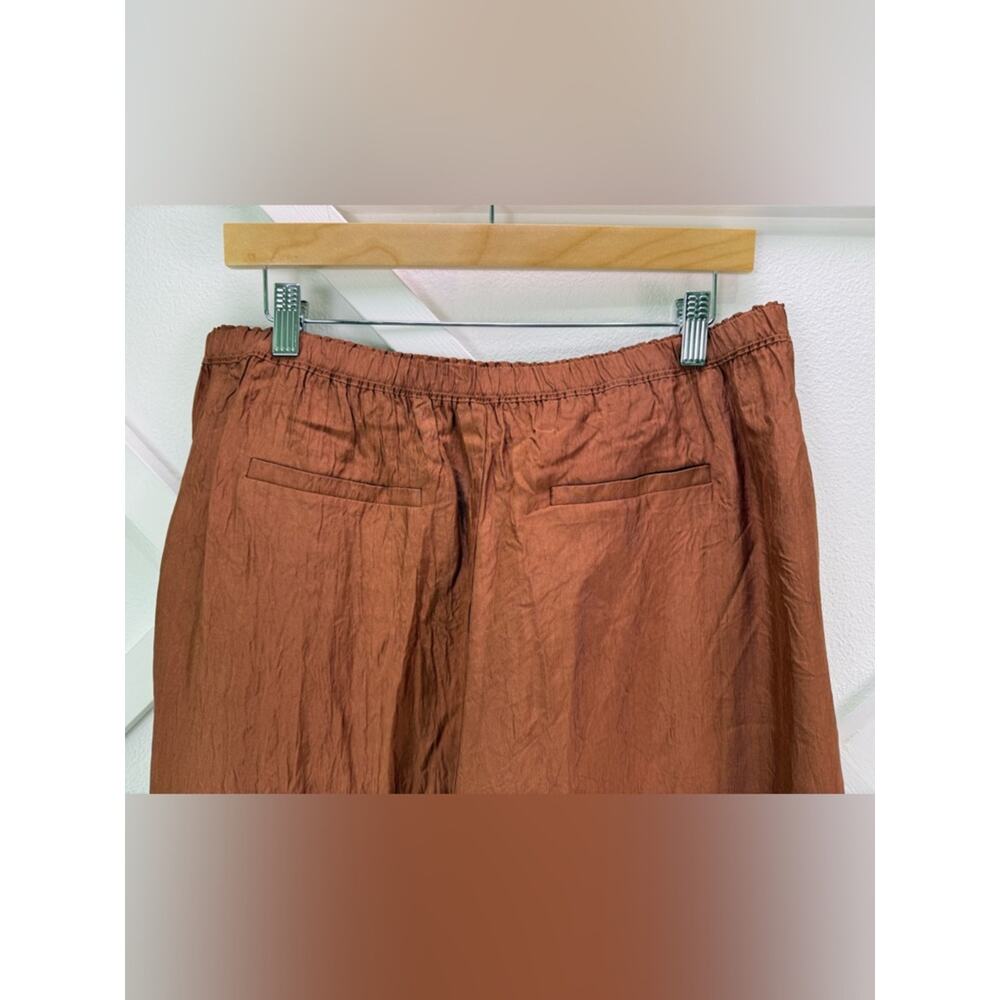 NWT J. Crew Stratus Pant In Textured Satin Toasted Paprika Brown Sz Medium Tall - Picture 7 of 13